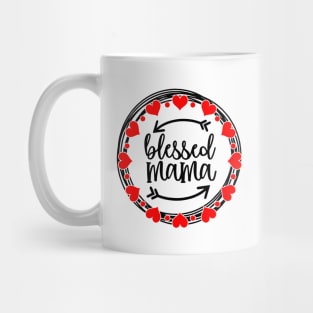 Blessed Mama Heart Circle Mothers Day Gift Mug